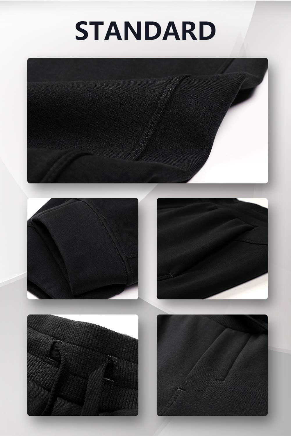 Thumbnail 4 de THE GYM PEOPLE Men's Fleece Joggers, Loose Fit with Deep Pockets
