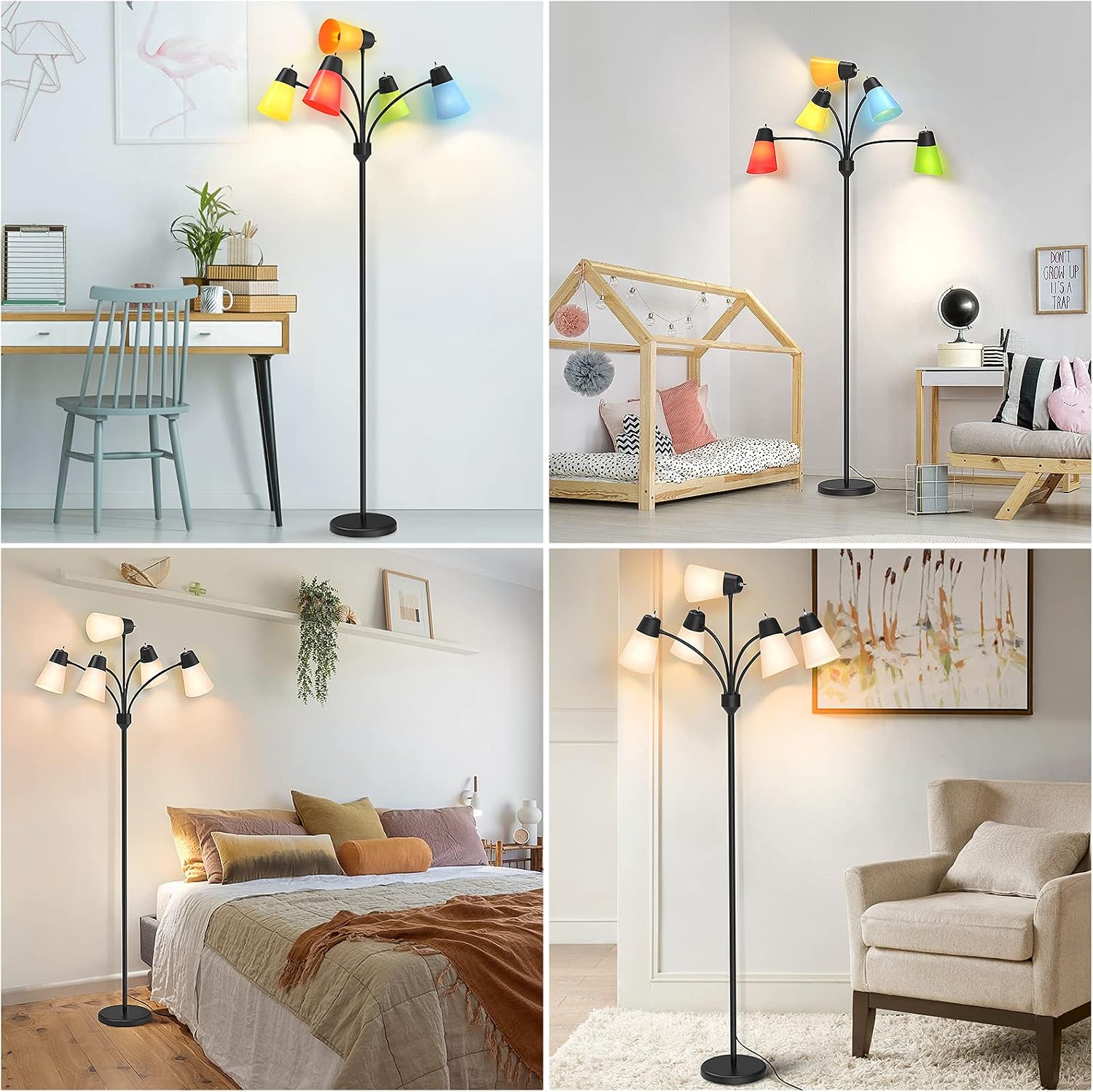 Detalle de LED Floor Lamp with 5 Adjustable Arms