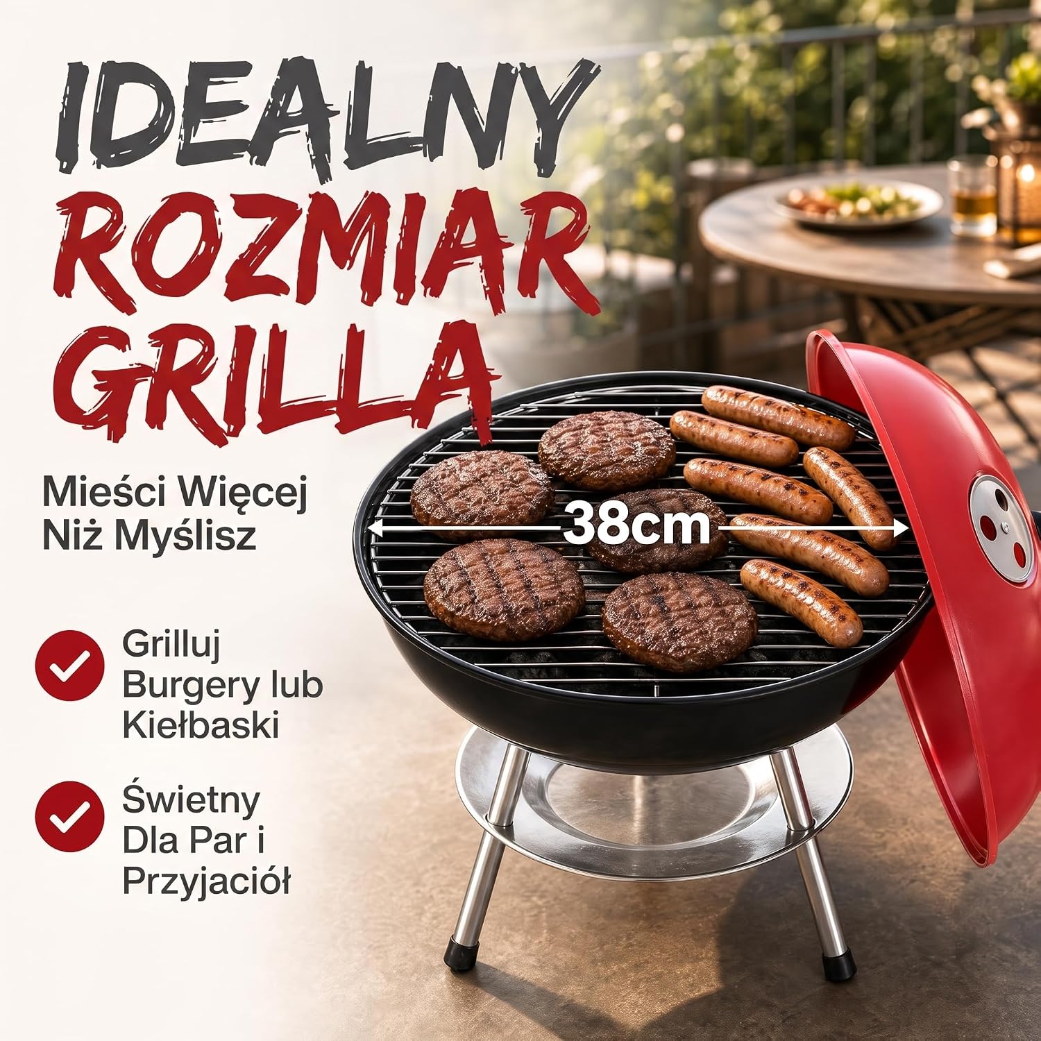 Thumbnail 6 de GOODS+GADGETS 45654654 – emaliowany grill kulowy na węgiel 38 cm