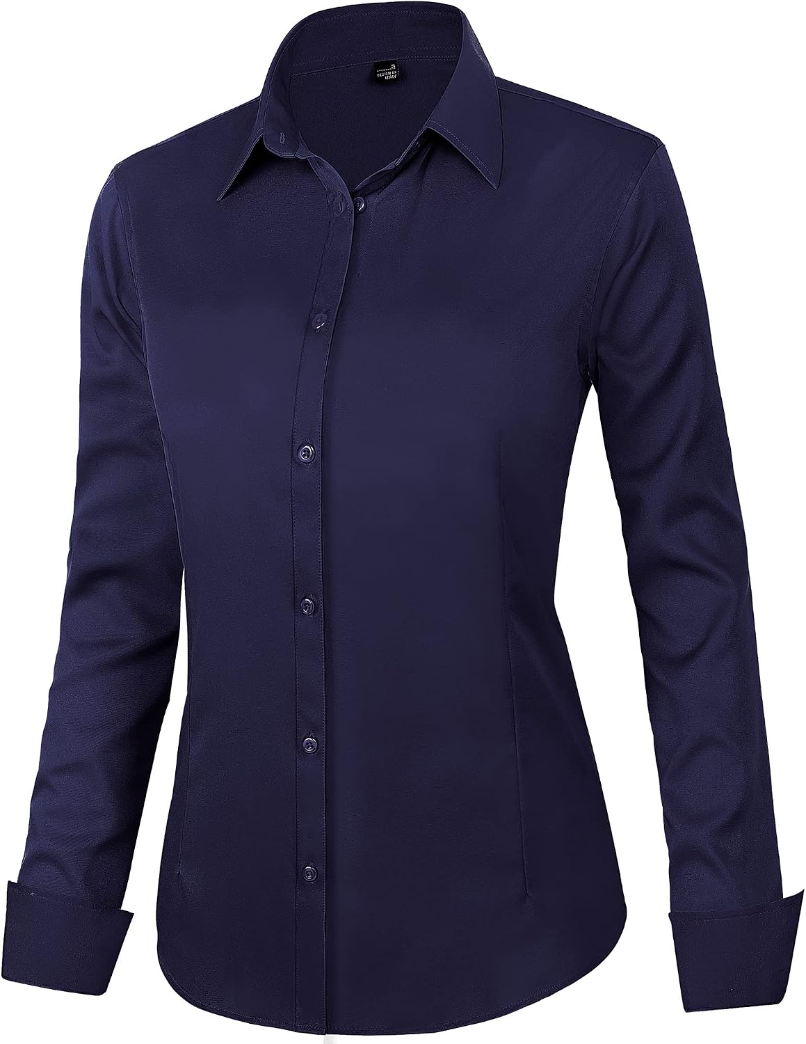Detalle de J.VER Womens Long Sleeve Stretch Fitted Shirt – business casual work blouse