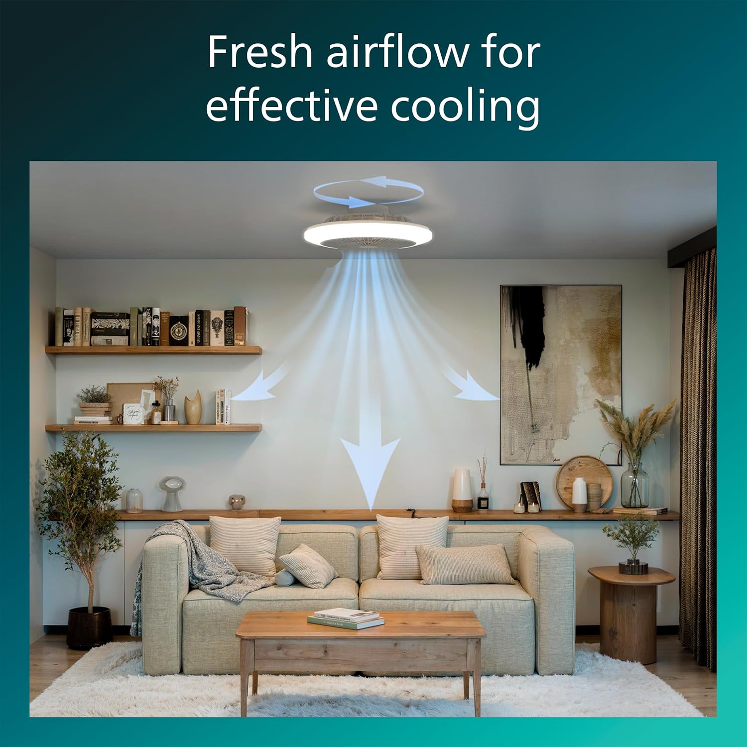 Thumbnail 2 de Amigo Fan Light Flat LED 20W+40W con telecomando: luci multicolore e ventilazione bidirezionale