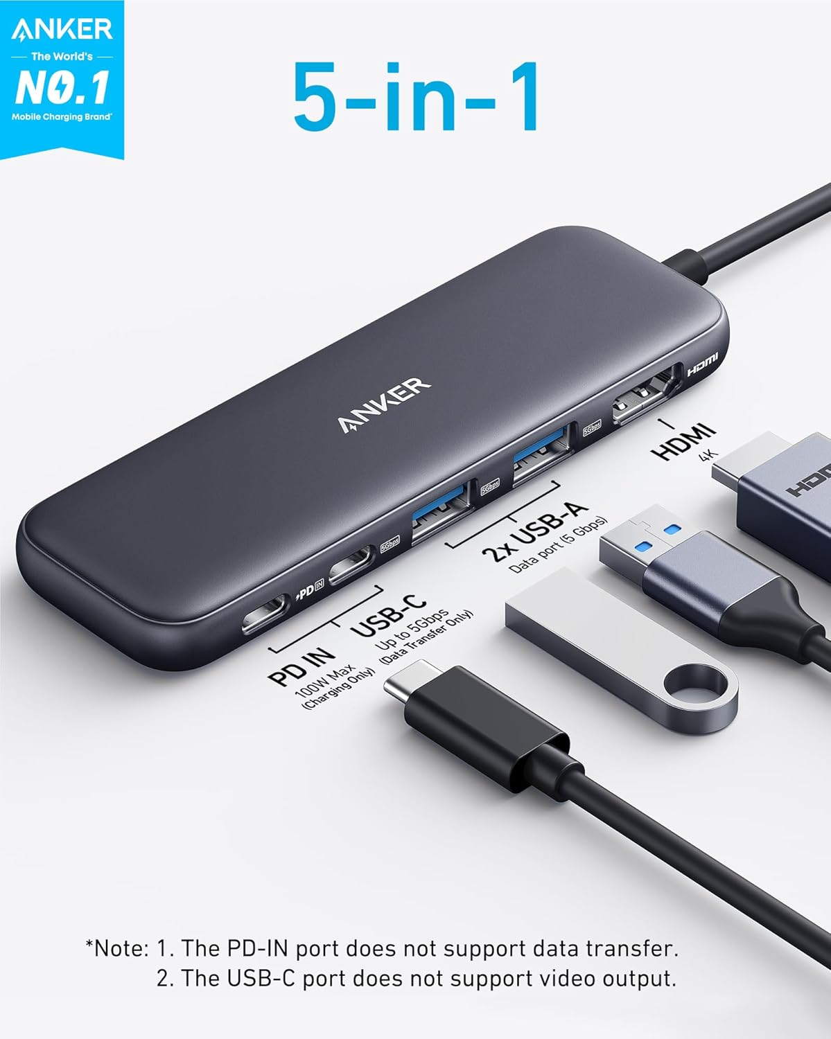 Thumbnail 1 de Anker Hub USB C 332 5 en 1