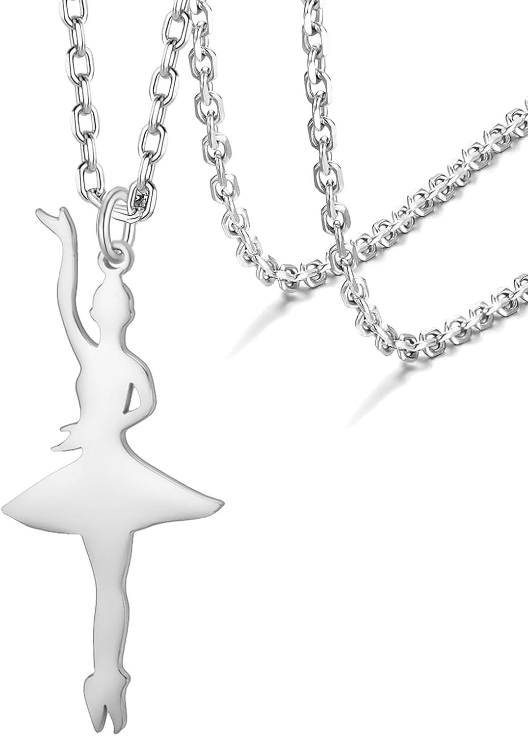 Detalle de VASSAGO Collier ballerine ballet avec cœur, pendentif danse classique (acier inoxydable) pour filles et femmes