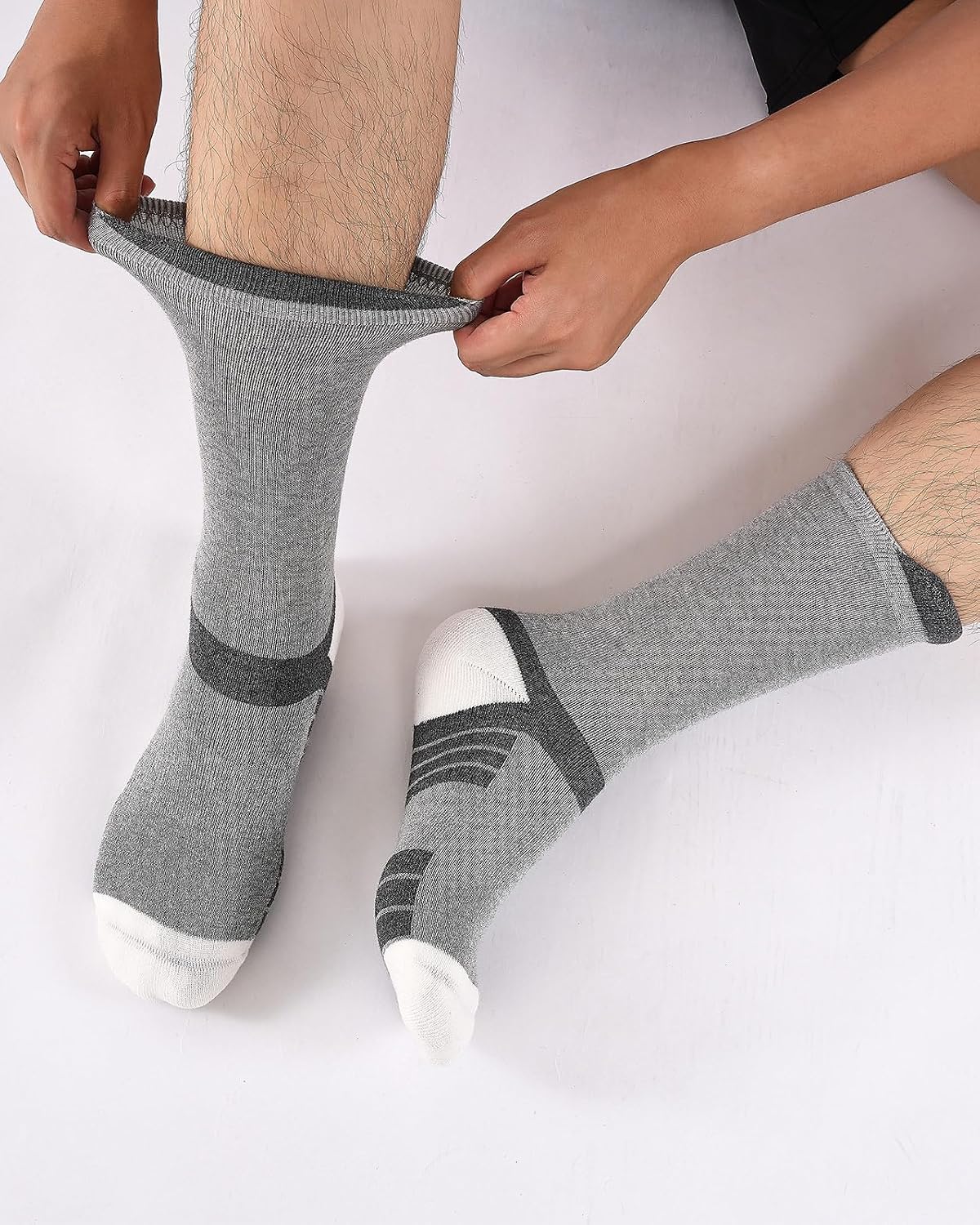 Detalle de Niorasen Men's Crew Socks, 78.6% Cotton