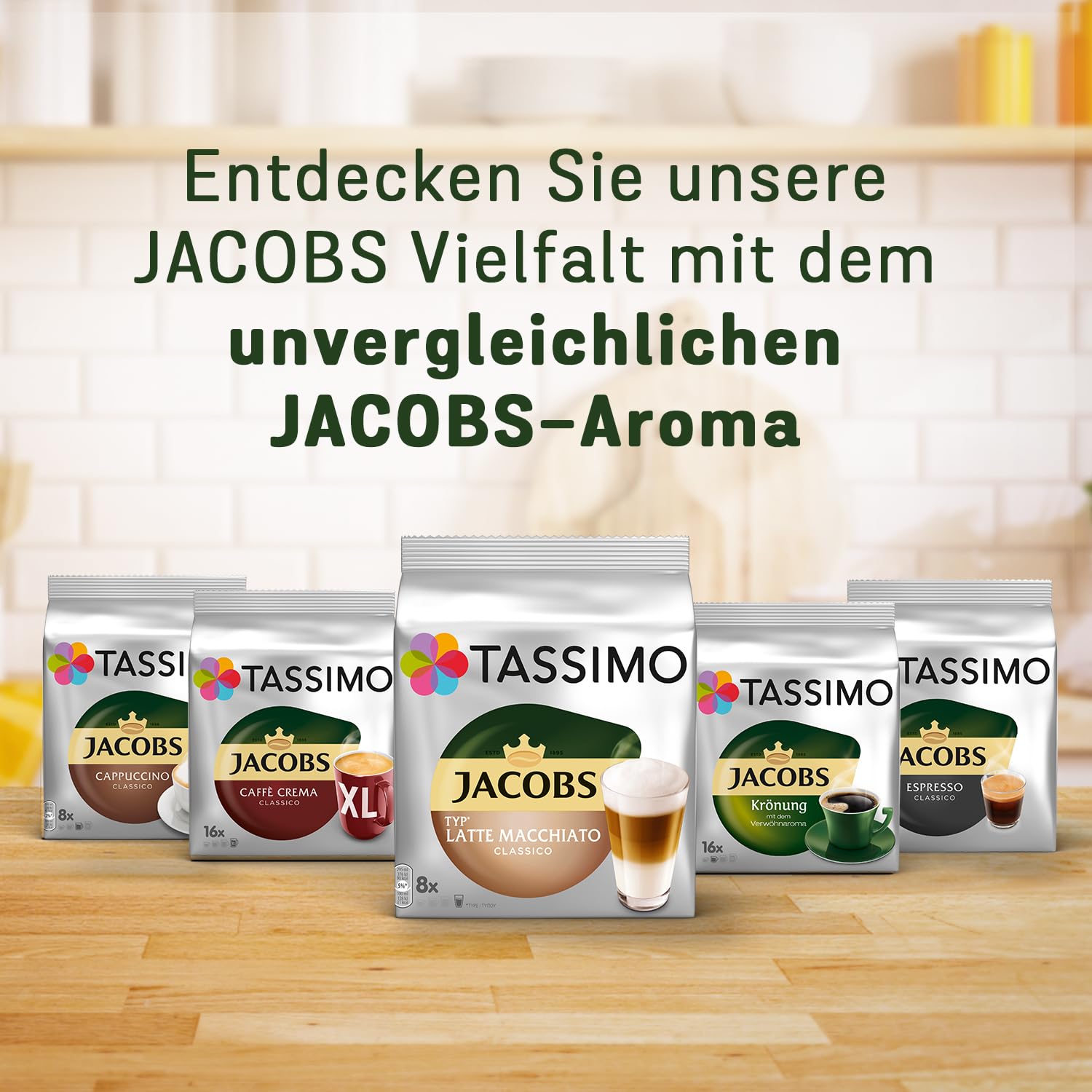 Detalle de Jacobs Caffè Crema Classico - Tassimo Kapseln, 5 x 16 Pads (80 Kaffeekapseln)
