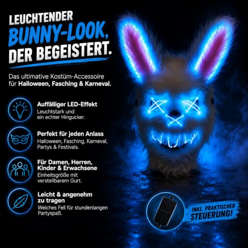 Detalle de TK Gruppe Timo Klingler Maschera horror a LED ispirata a The Purge