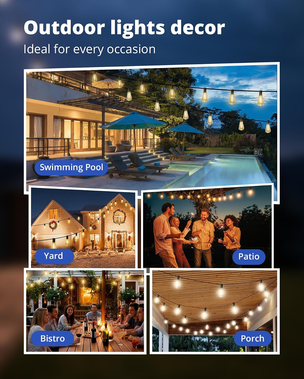 Thumbnail 6 de VIPAR Outdoor String Lights, 100 ft
