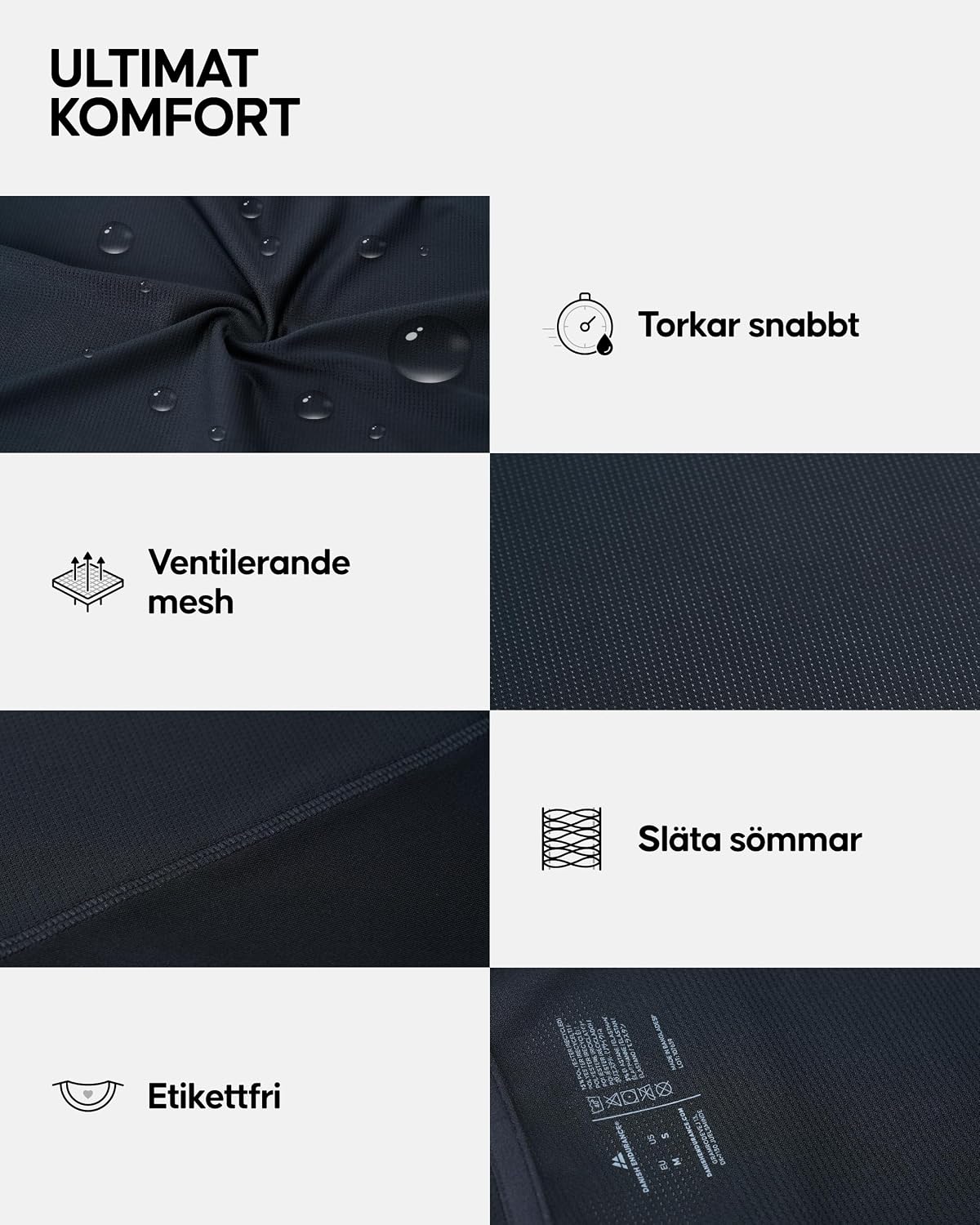 Detalle de DANISH ENDURANCE ärmlöst träningslinne för män i återvunnet stretchmaterial
