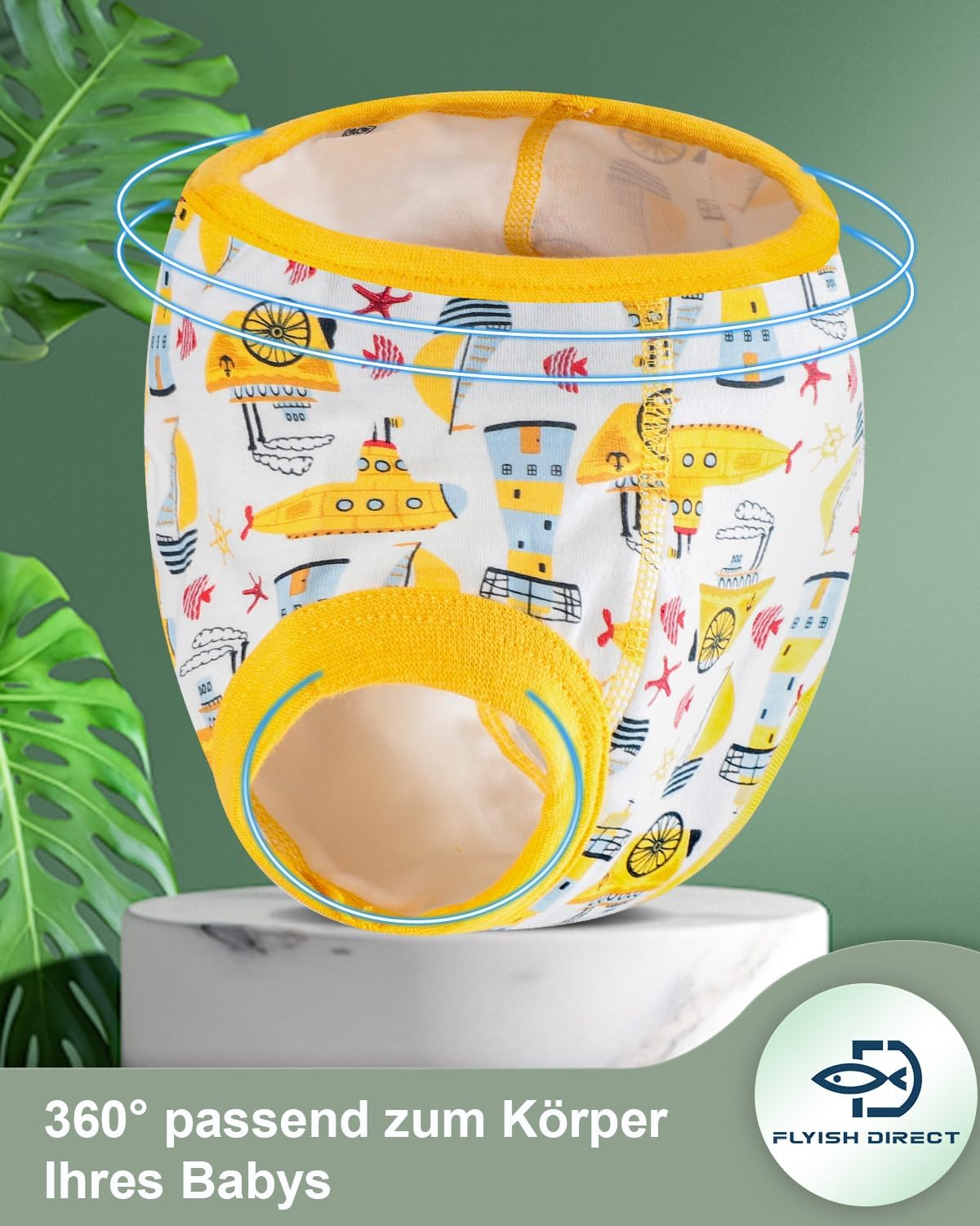 Detalle de Flyish Direct Baby Trainerhosen Töpfchentraining – 8er Pack, 2T–7T, waschbar und wiederverwendbar