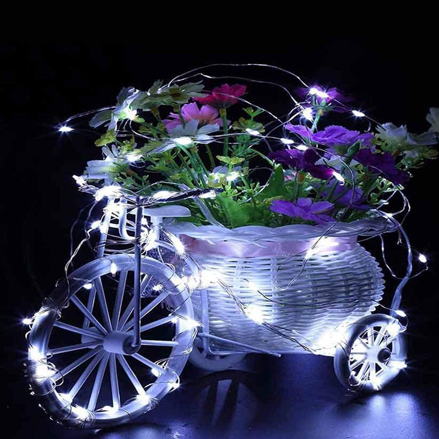 Thumbnail 1 de ANGMLN 24 Stück LED Mikro-Lichterkette – 30 LEDs, batteriebetrieben, 3 m Kupferdraht, wasserdicht, Cool Weiß