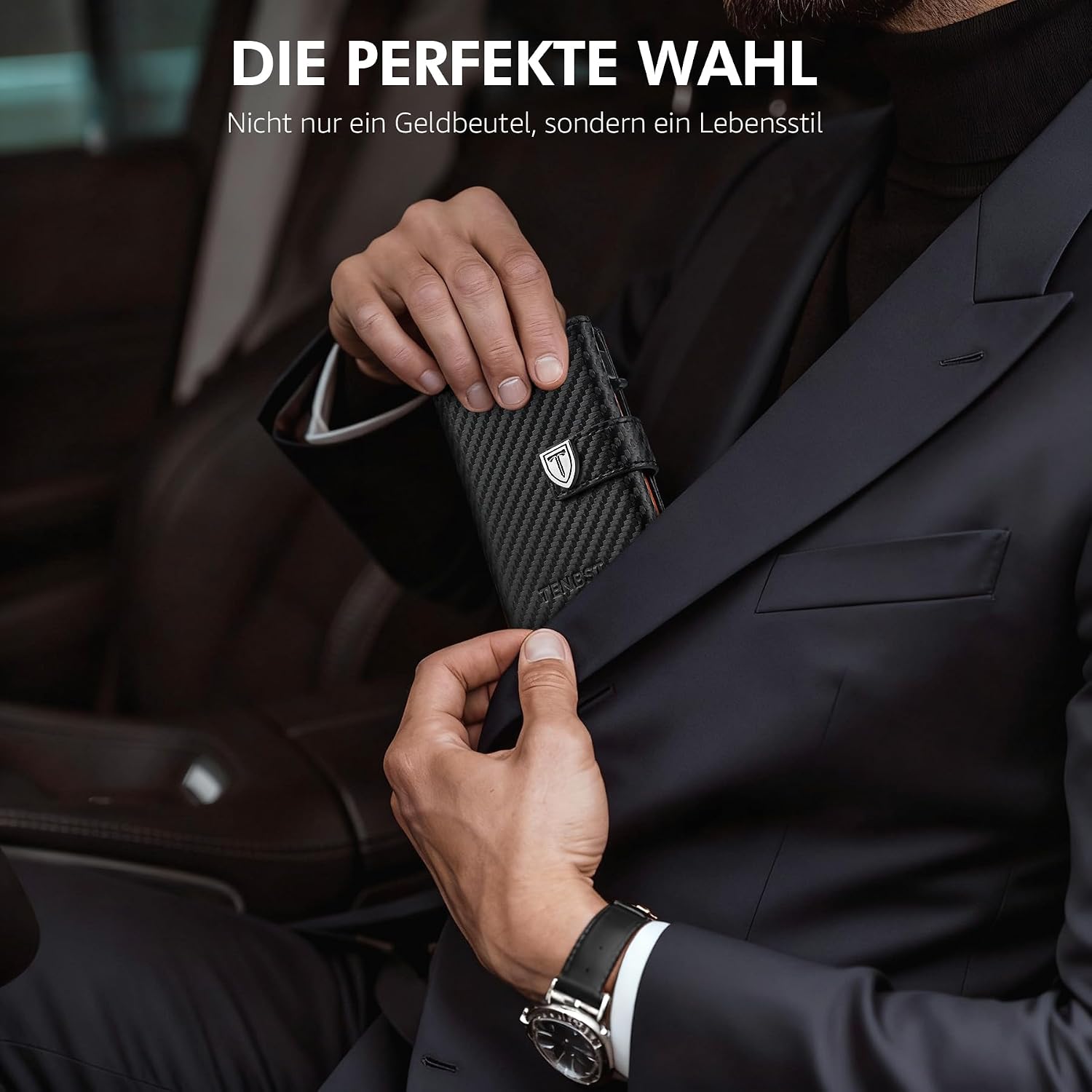Thumbnail 5 de TENBST Ultradünne Geldbörse Herren 10 Karten