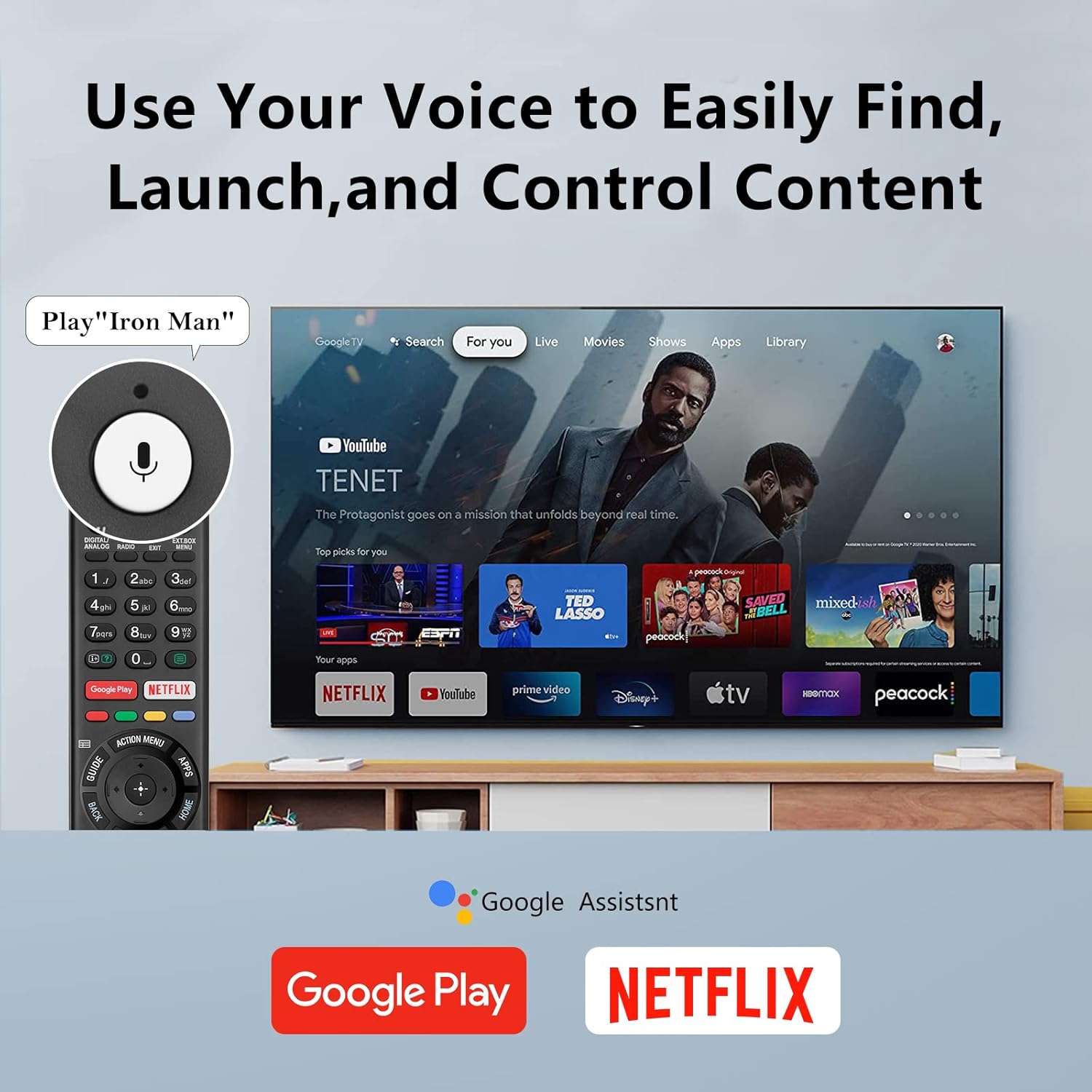 Detalle 2 de Voice Replacement Remote for Sony TVs 4K