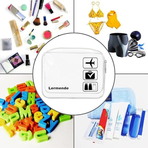 Detalle 2 de Lermende Transparente Kulturtasche TSA Kosmetiktasche PVC Wasserdicht – 2er-Set