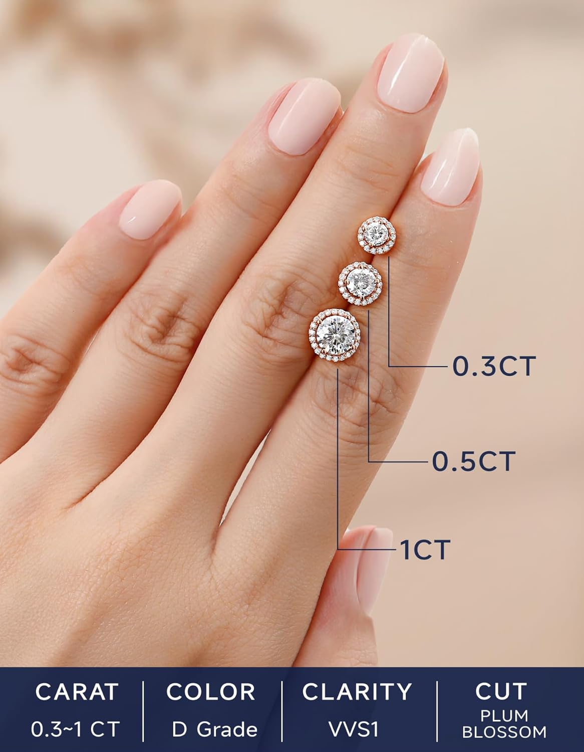 Thumbnail 6 de Moissanite Ohrstecker Gold 585 0,6 Karat