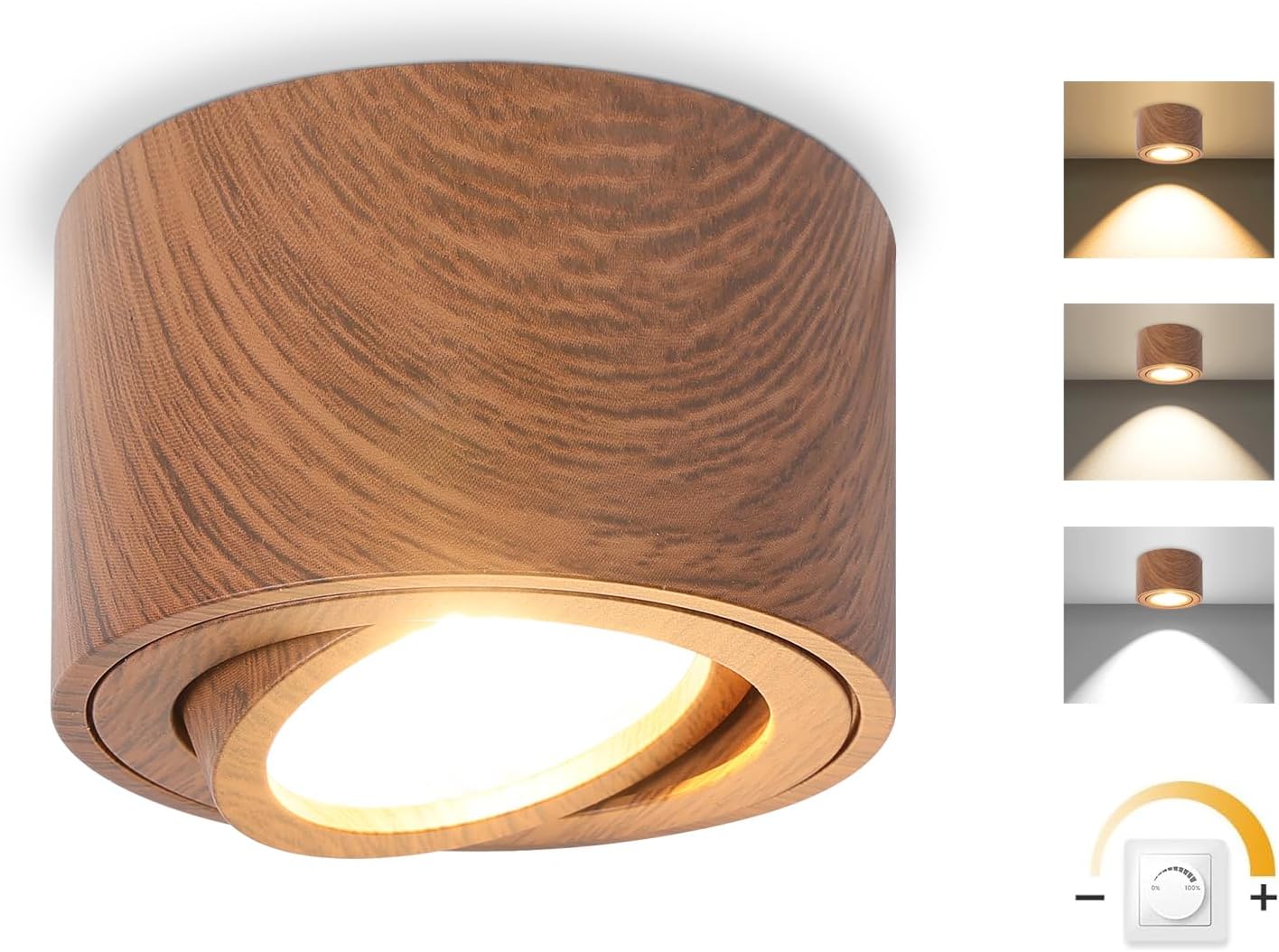 Detalle de GeyouLux LED Aufbauspot 80 x 50 mm dimmbar
