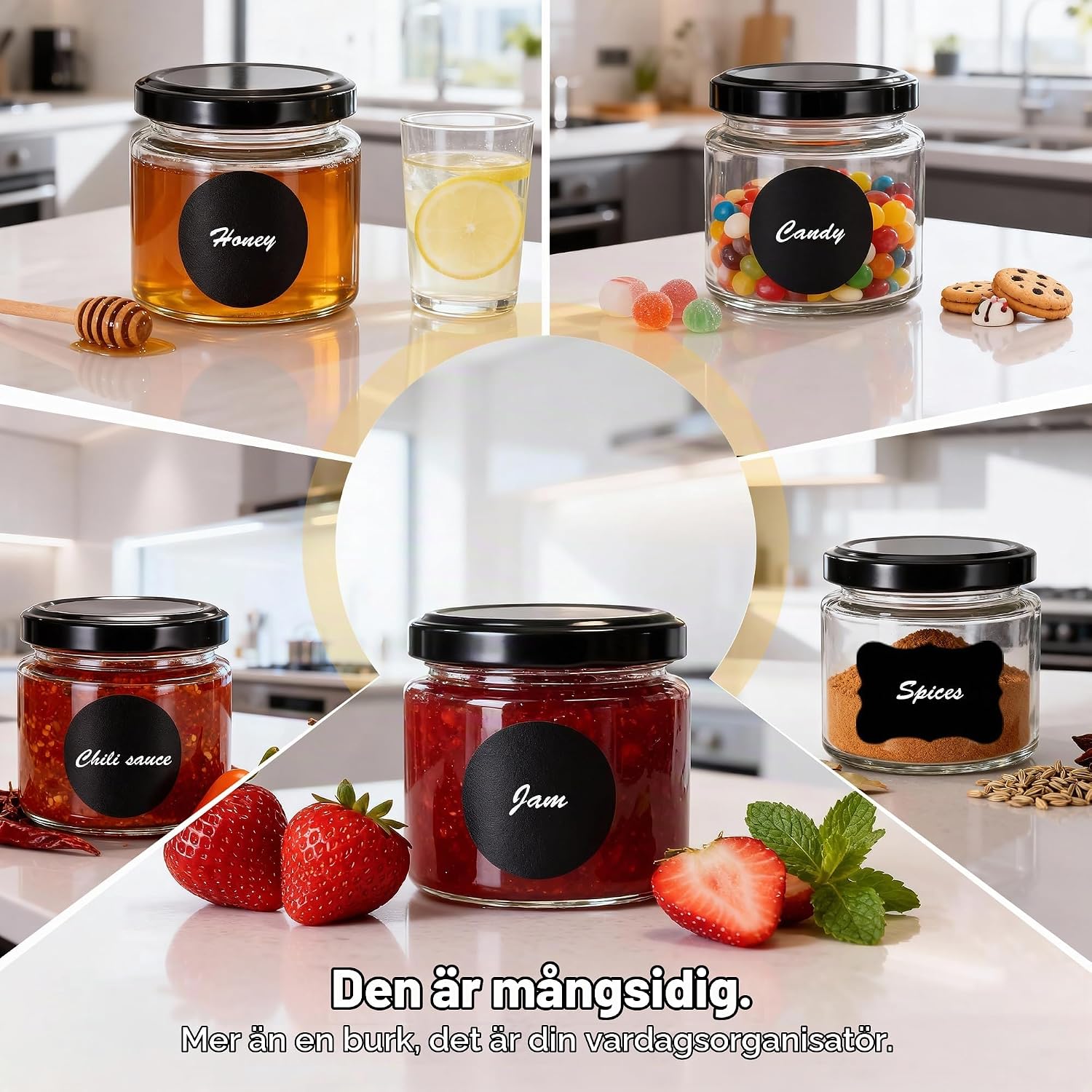 Thumbnail 6 de Hejo glasburkar, 12-pack, 150 ml med lufttäta skruvlock