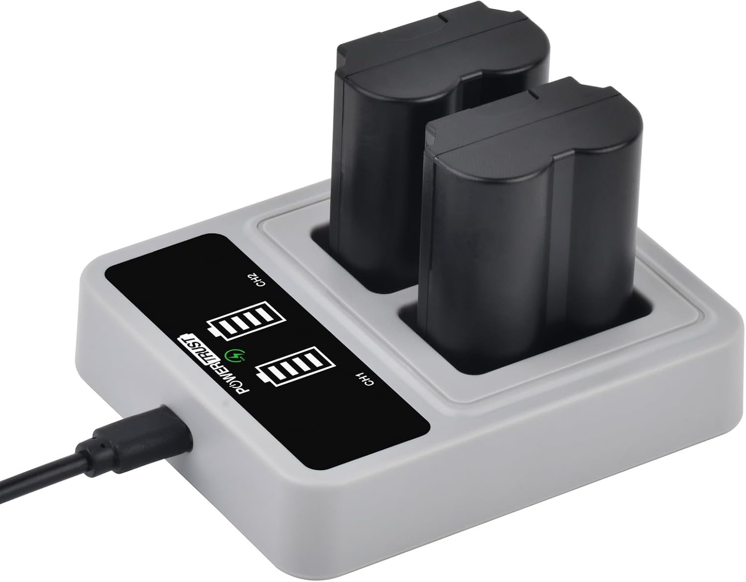 Detalle de PowerTrust NP-W235 Batterie 2er-Set mit PD20W Ladegerät für Fujifilm X-T4/X-T5