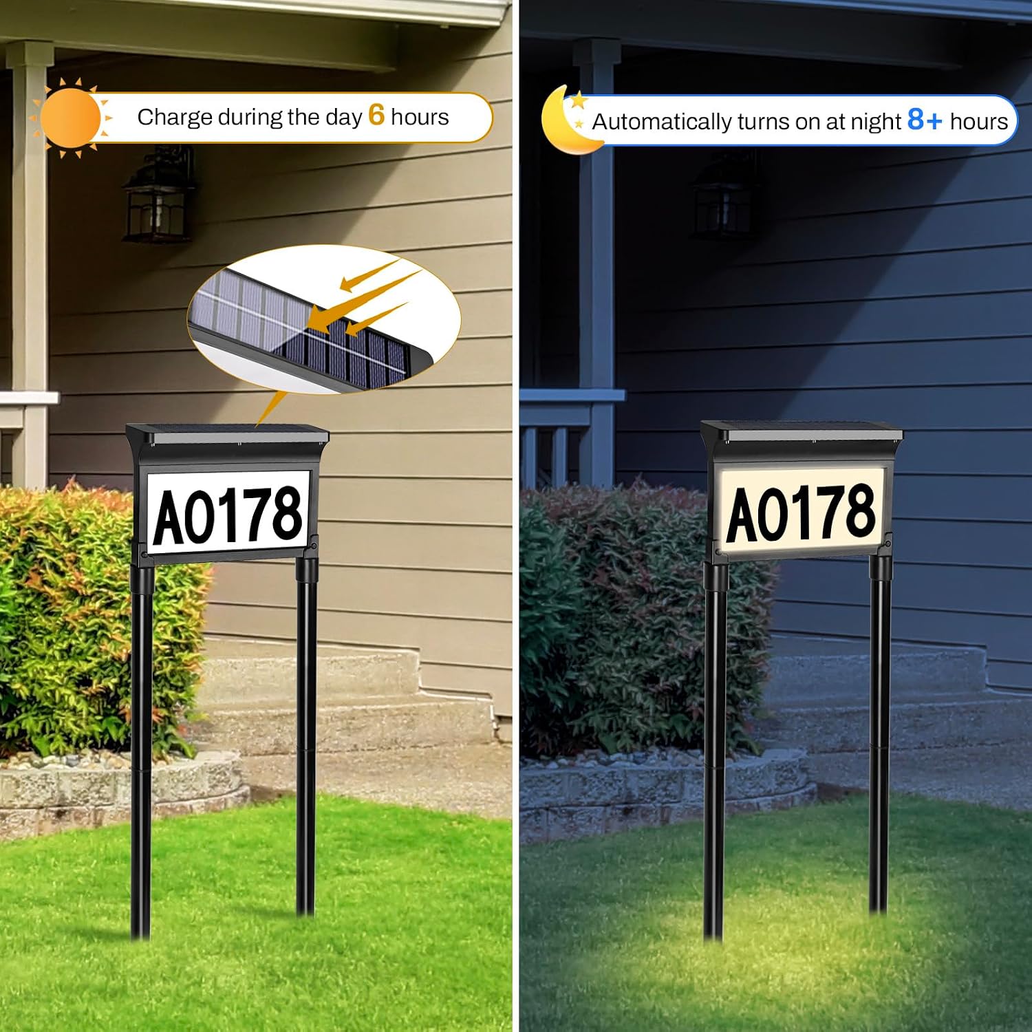 Thumbnail 6 de Lacasa HN001 Solar Address Sign, Dual-Sided LED, 3 Colour Temperatures
