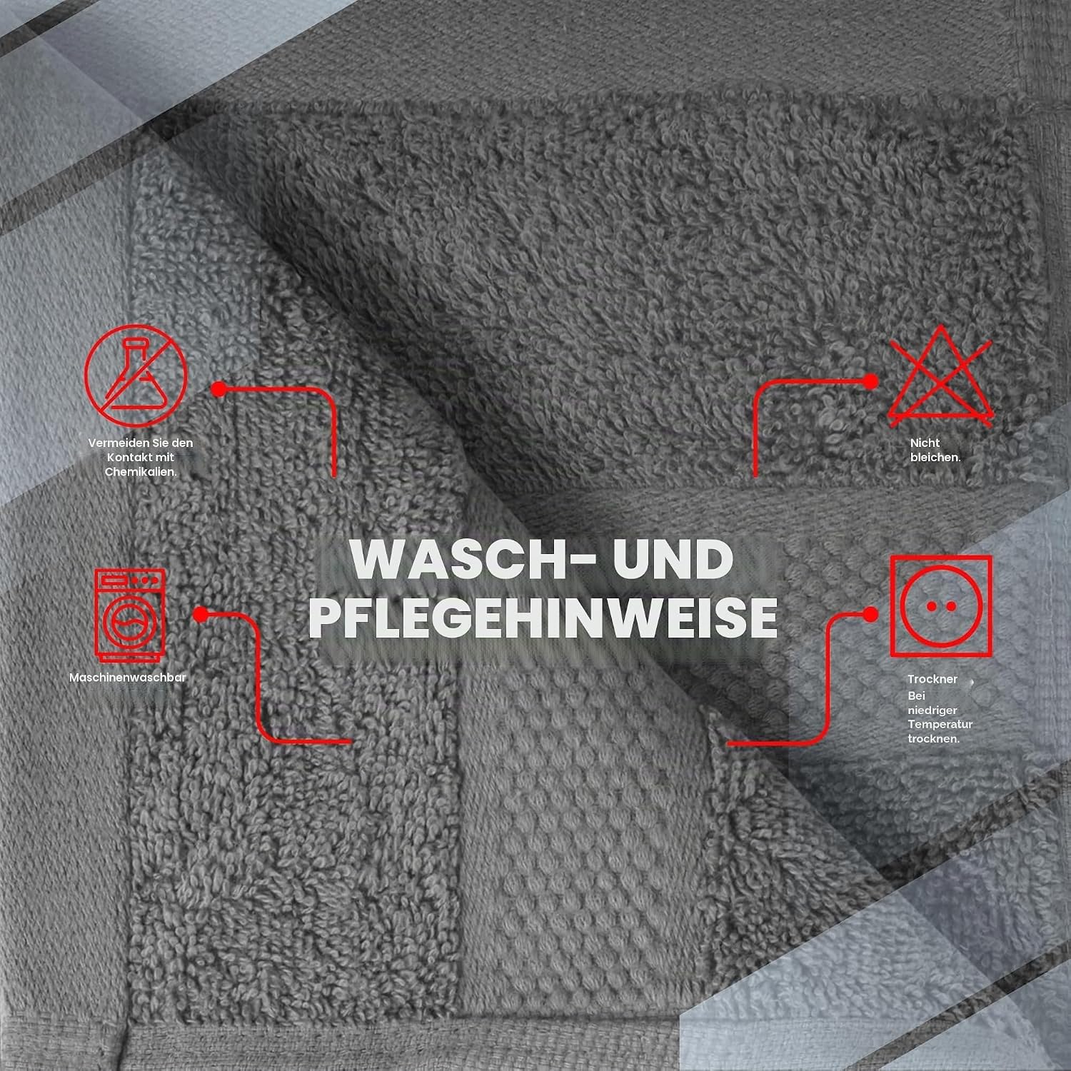Thumbnail 5 de Infinitee Xclusives 12er-Pack Waschlappen, 30x30 cm, 100% Baumwolle – Shadow Grey