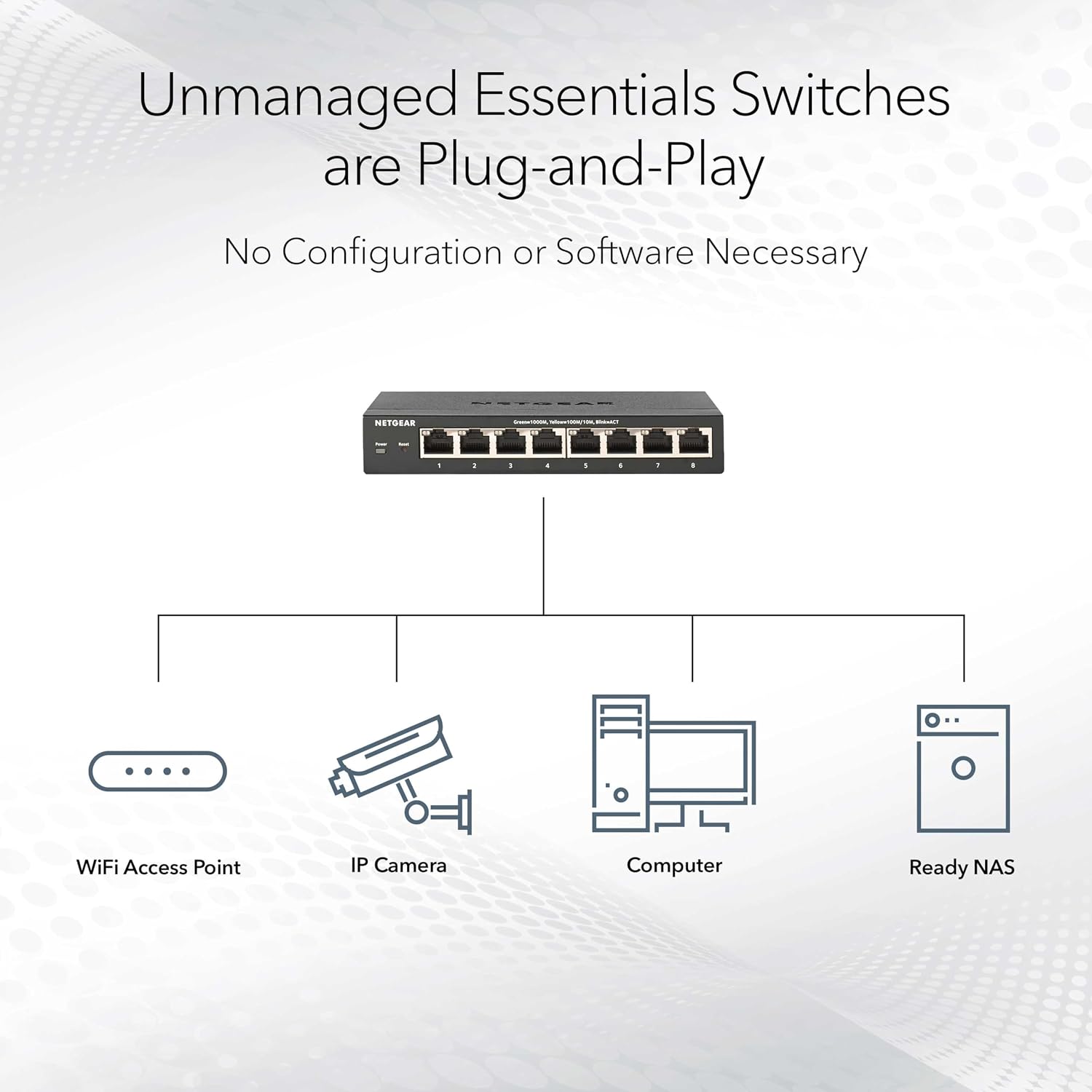 Detalle de NETGEAR 16-port PoE switch GS316PP (Gigabit, plug-and-play, silent operation)