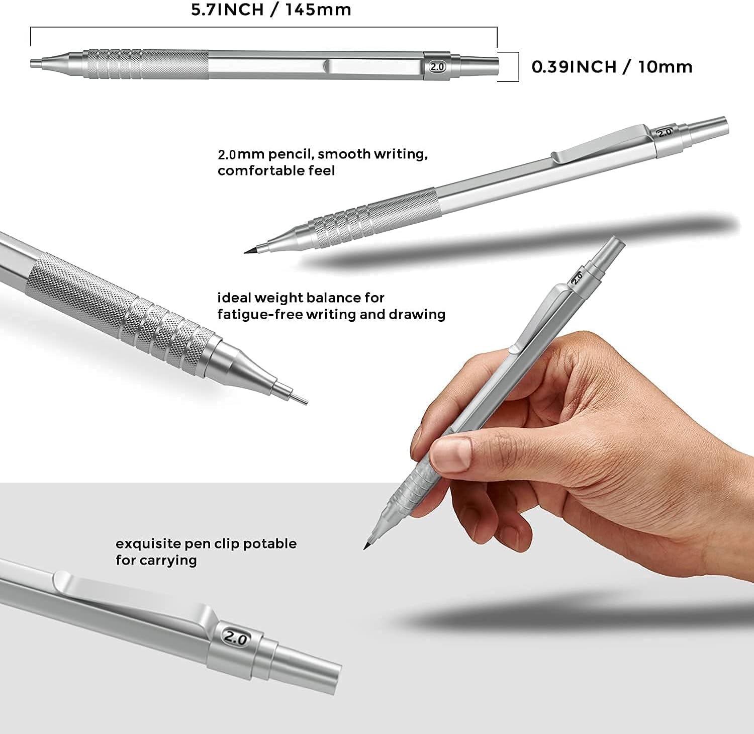 Detalle de Nicpro 2mm Matite meccaniche set 3 pezzi ✏