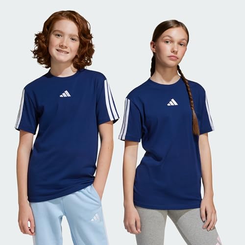 Detalle de ADIDAS Bambini Essentials 3 Stripes T-Shirt Dark Blue/White 15-16 Years
