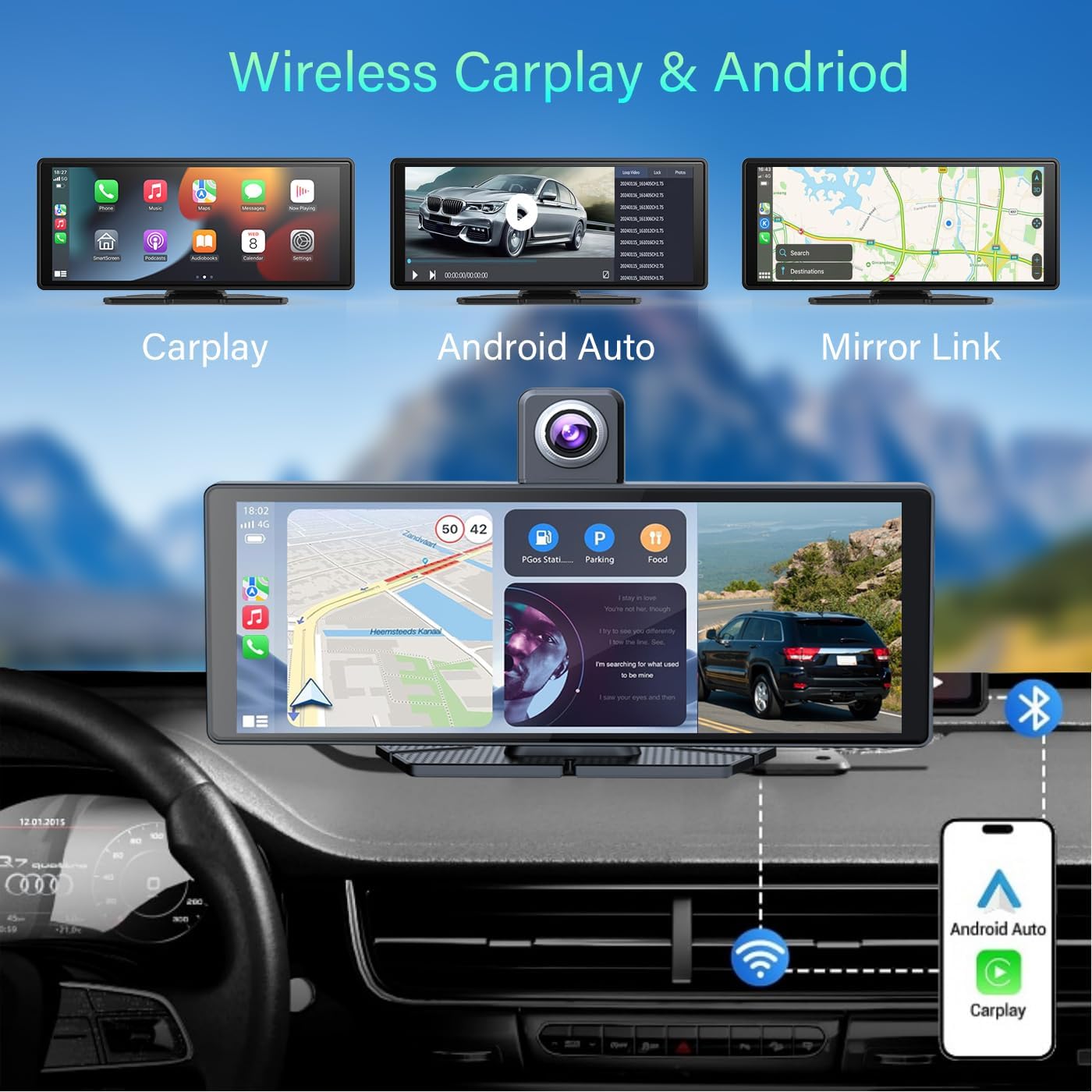 Thumbnail 5 de Tucarwyi 10.26-Inch Wireless CarPlay Screen