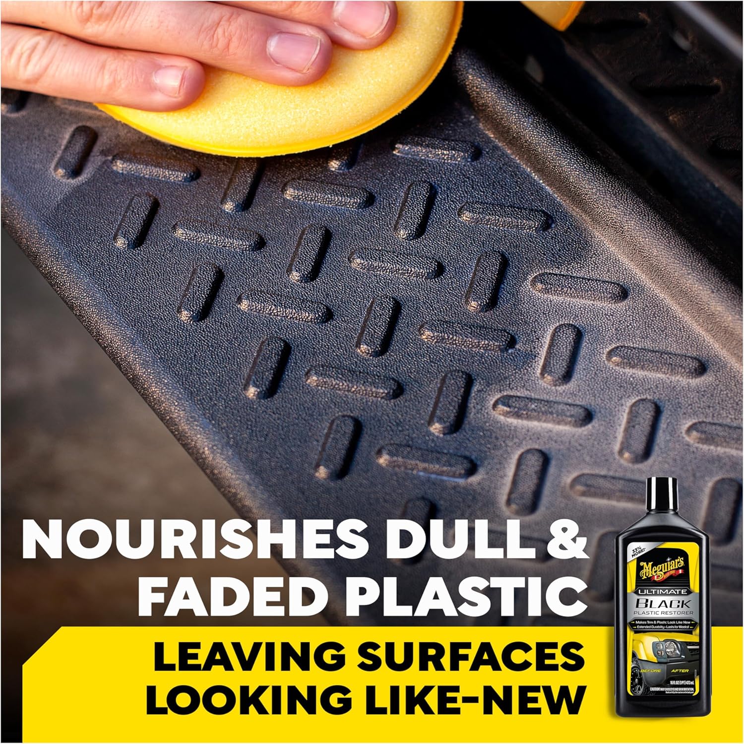 Detalle de Meguiar's Ultimate Black Plastic Restorer (16 oz) for Faded Trim, Vinyl & Rubber