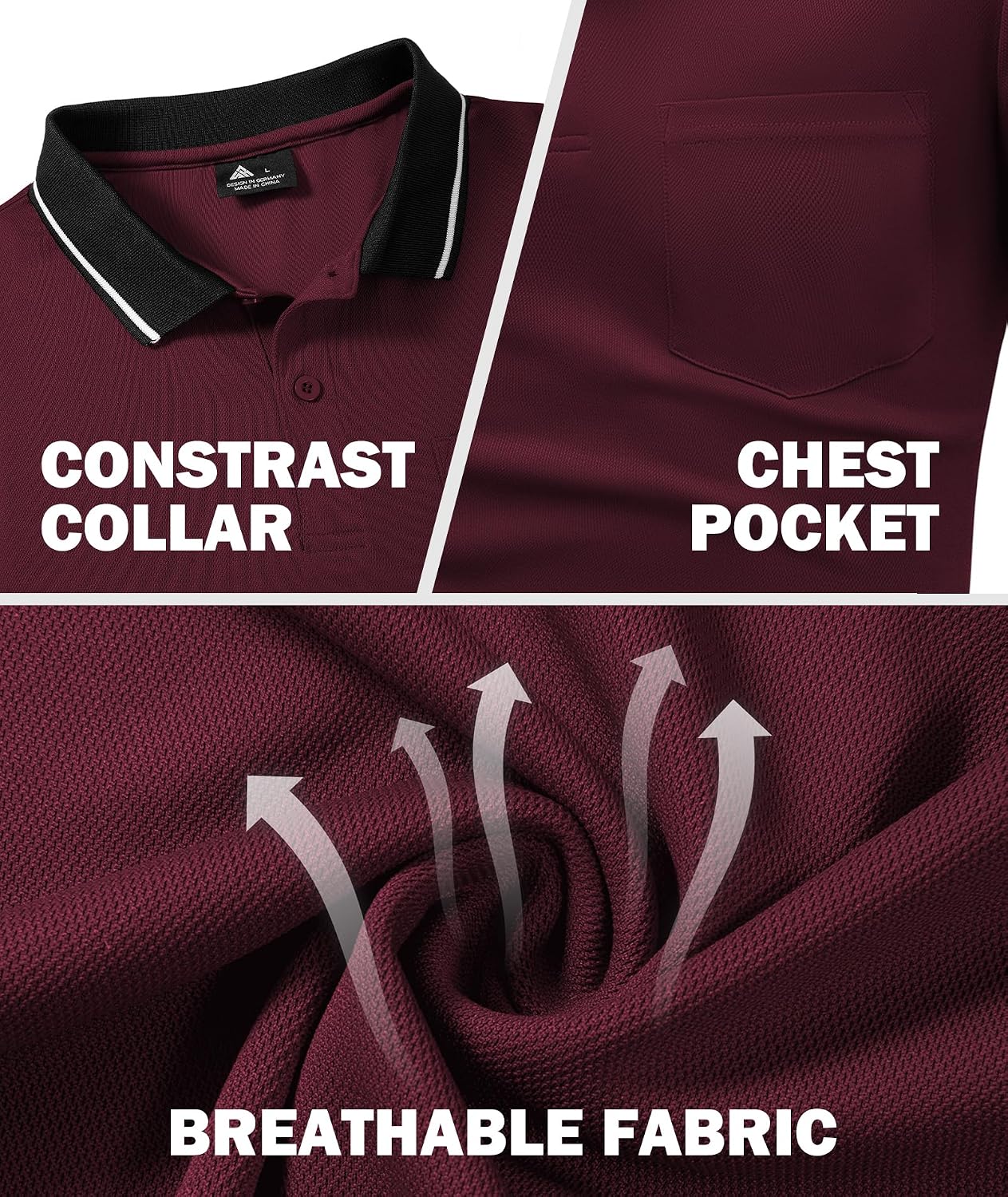 Detalle de GEEK LIGHTING Men's Polo Shirts with Pocket 5 Pack