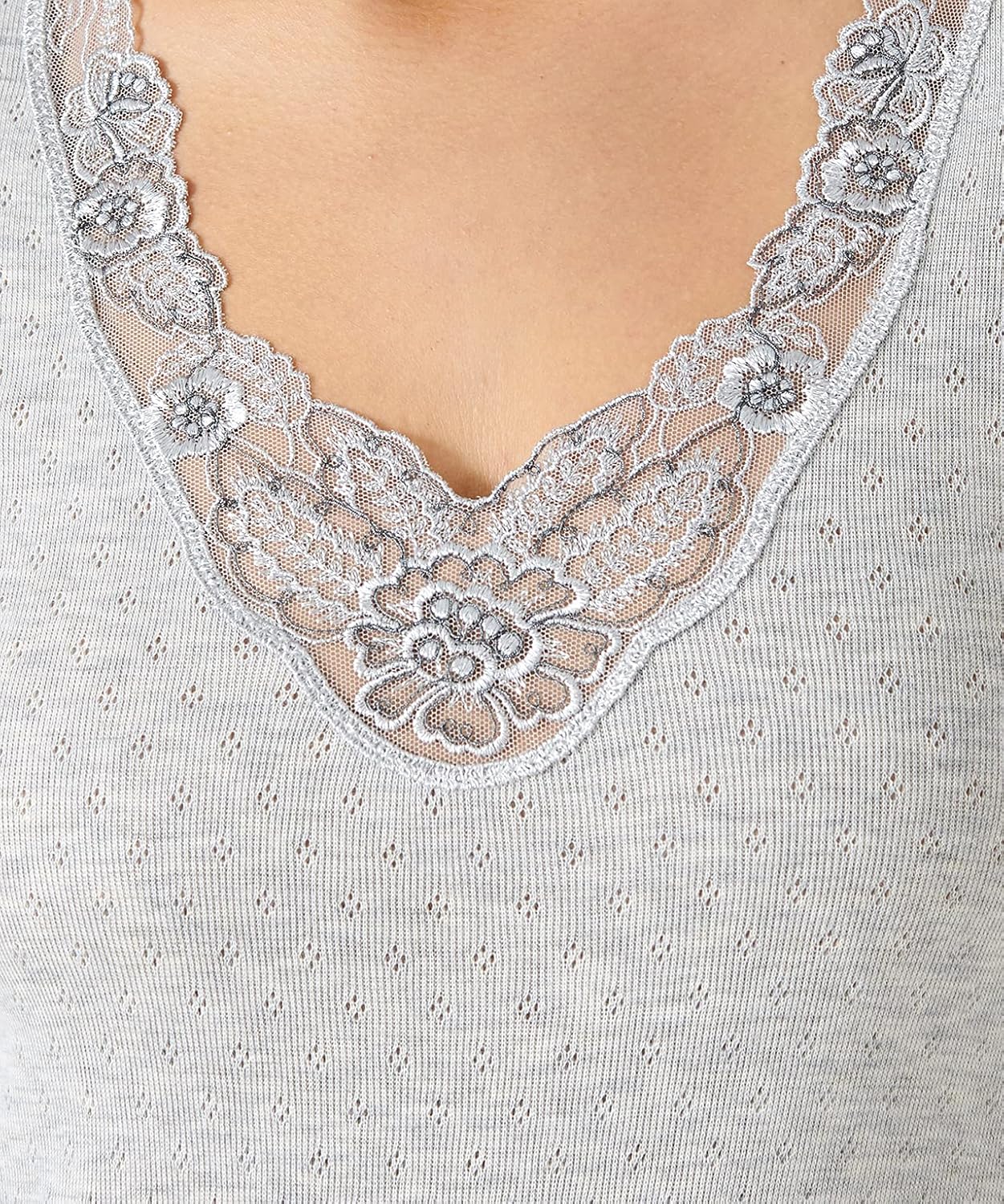 Thumbnail 3 de Damart T-shirt manches longues en maille ajourée Thermolacty, sous-vêtement femme