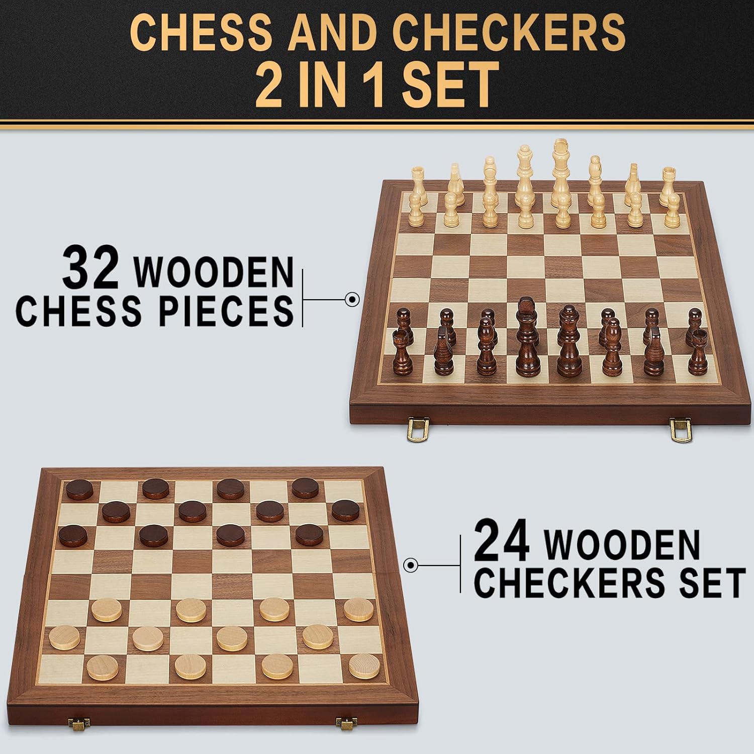 Detalle 2 de Magnetic Chess Set 15" Travel Board 🎲