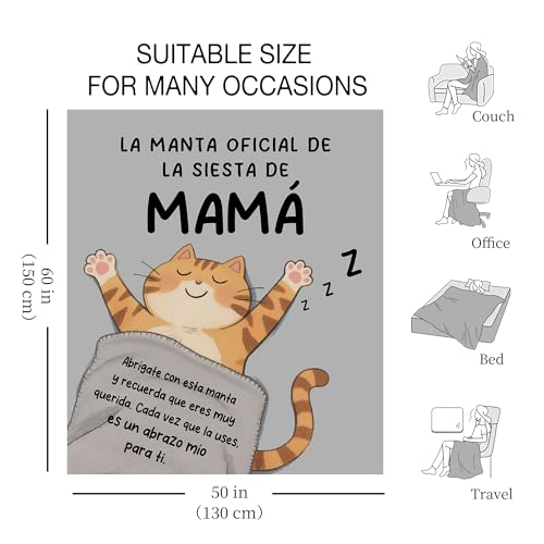 Thumbnail 1 de Amorea La Manta Oficial de la Siesta de mamá — manta de franela para regalar el Día de la Madre y cumpleaños