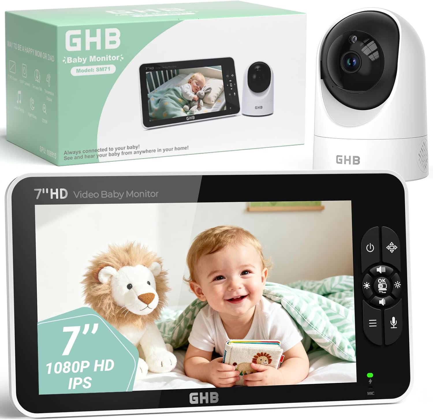 Detalle de GHB 7 inch Baby Monitor with Camera