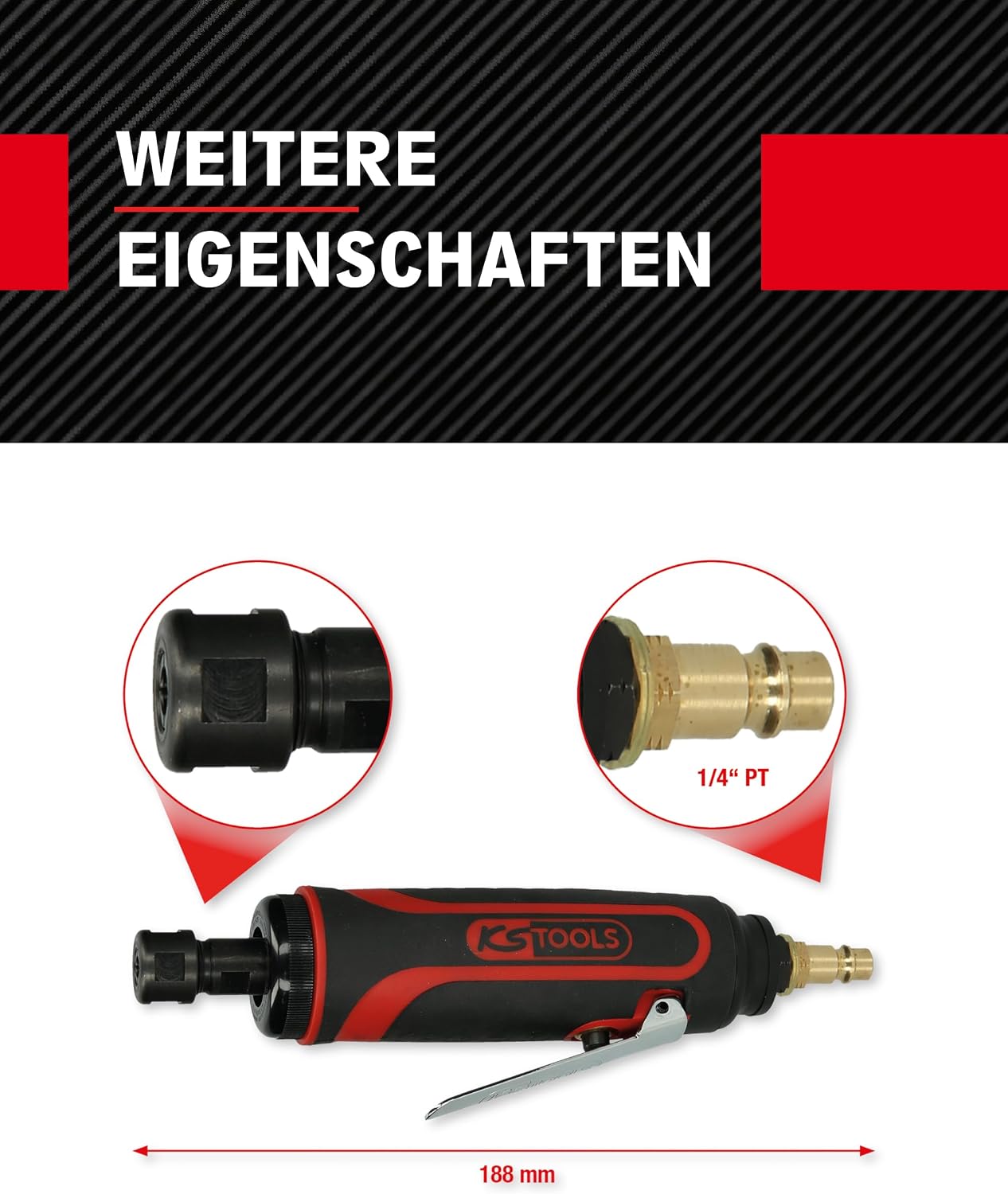 Detalle 2 de KS Tools 515.5410 smerigliatrice ad aria 23.000 giri/min ðŸ›