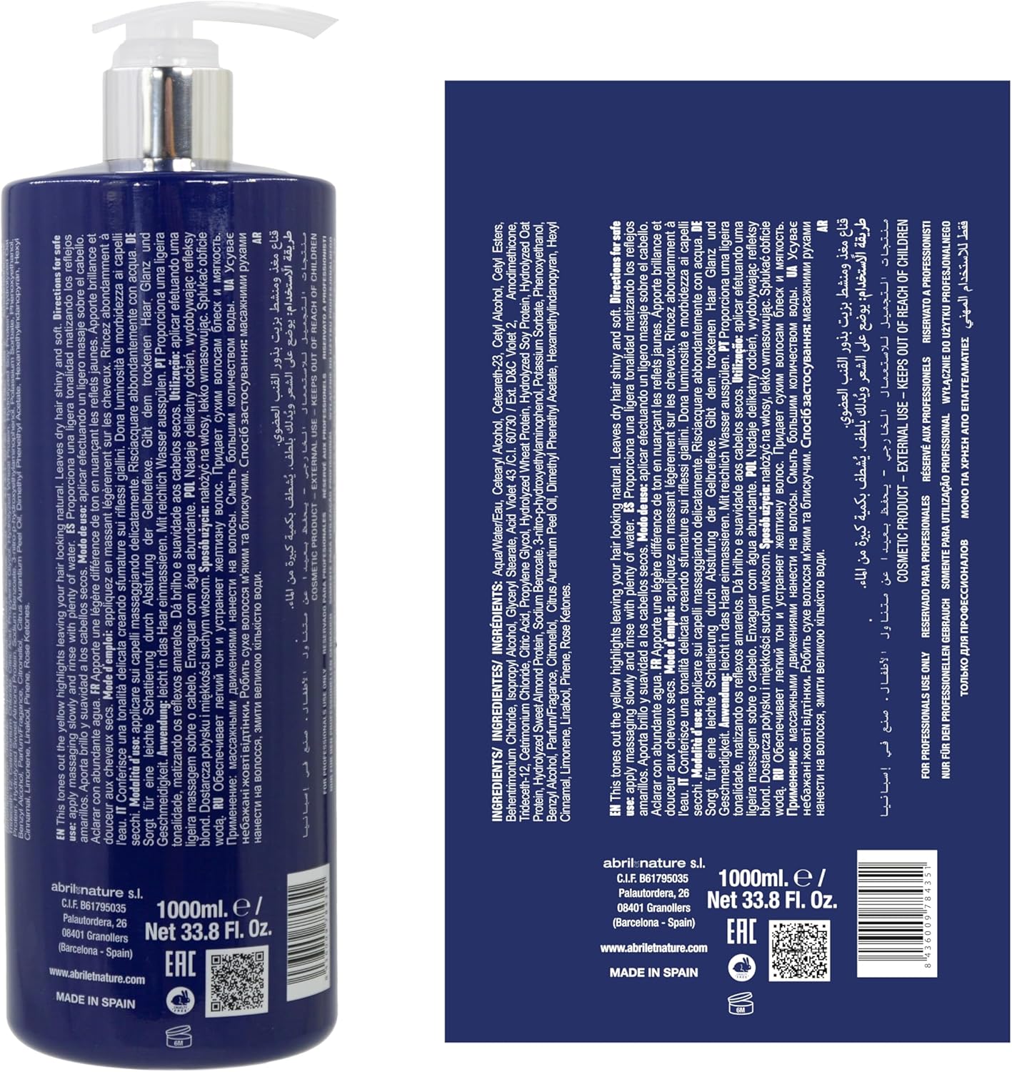 Thumbnail 6 de abril et nature Platinum Masque Professionnel violet matifiant pour cheveux blonds, décolorés et grisonnants – 1000 ml