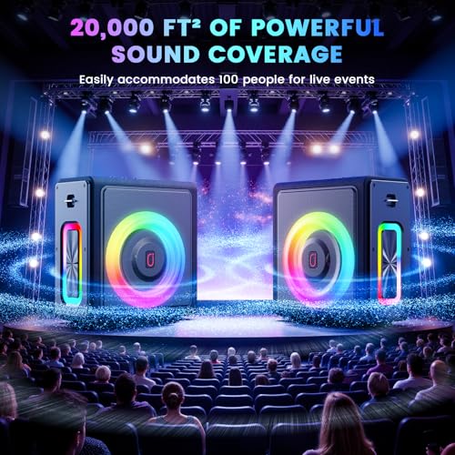 Detalle 2 de PPMIC MS75 Karaoke Machine for Adults with 2 Wireless Microphones