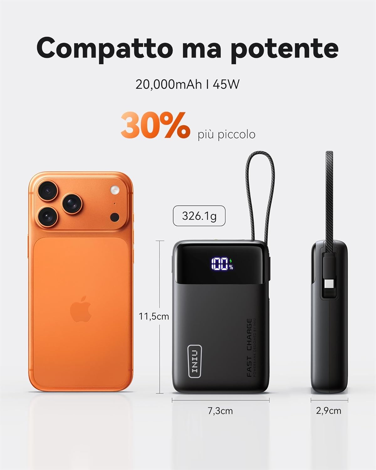 Thumbnail 1 de INIU 45W Power Bank 20000mAh powerbank con cavo USB‑C integrato