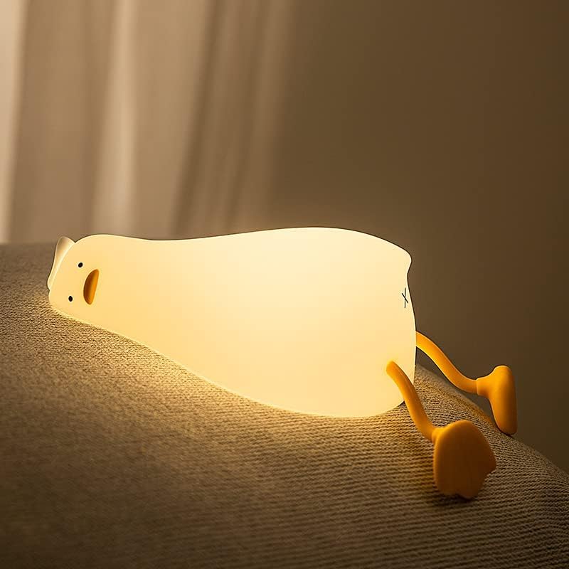 Detalle de URAQT silikonowa lampka nocna w kształcie kaczki, dotykowa, z timerem