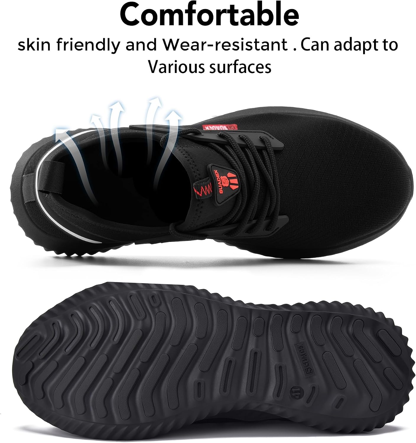 Detalle 2 de SUADEX men’s & women’s steel toe cap safety trainers with puncture-resistant sole