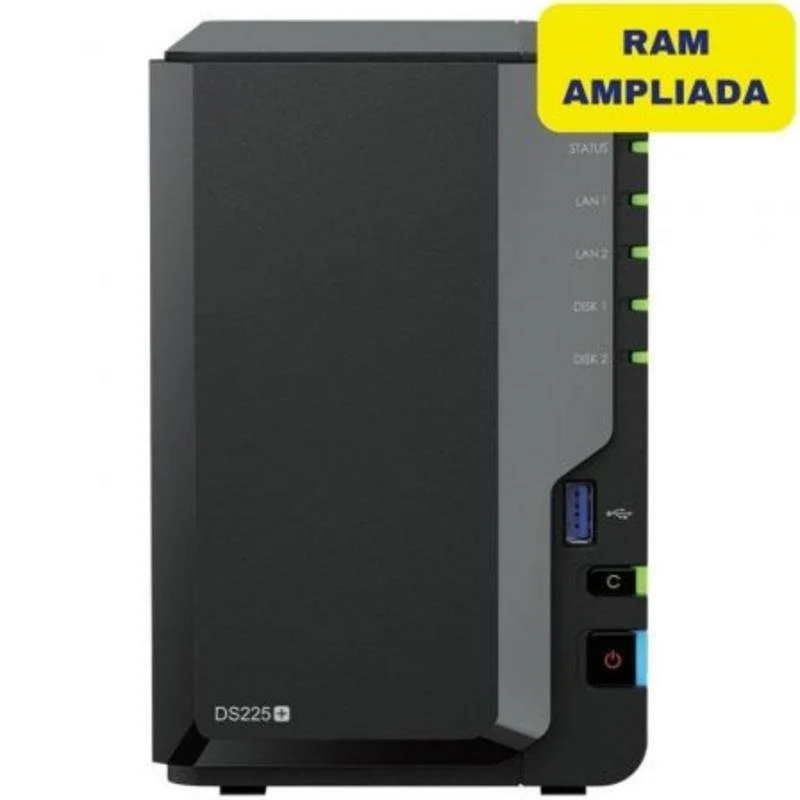 Detalle de Synology DiskStation DS225+: NAS de 2 bahías para hogar digital y edge computing