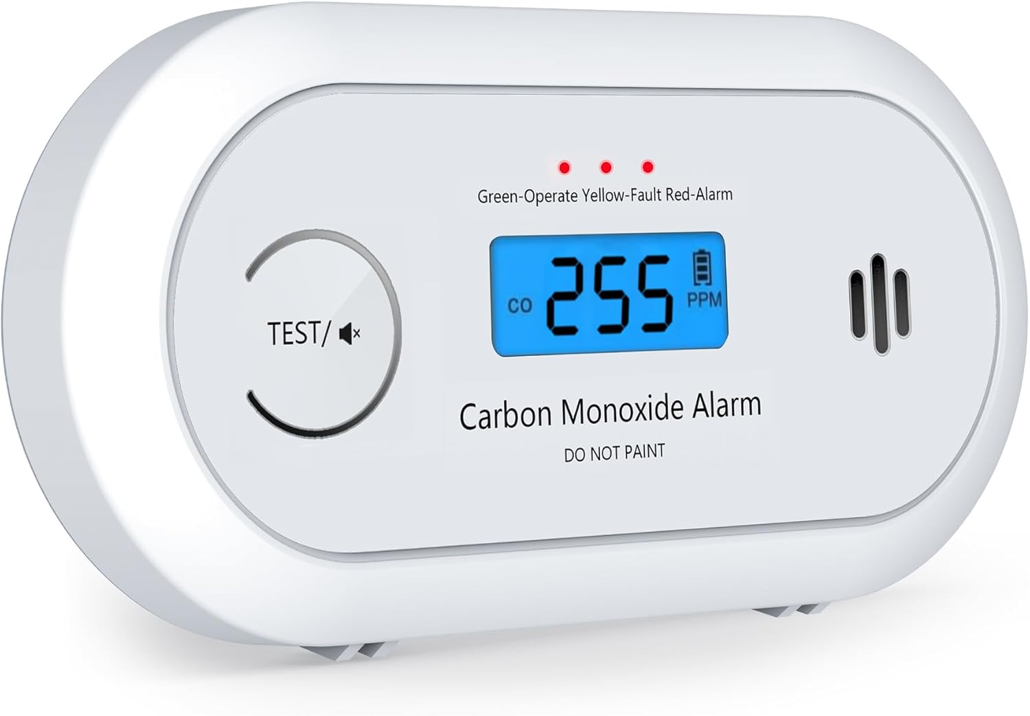 Detalle de KARUOTOP Carbon Monoxide Alarm Detector (10-year sealed battery, EN 50291 certified, LCD display)