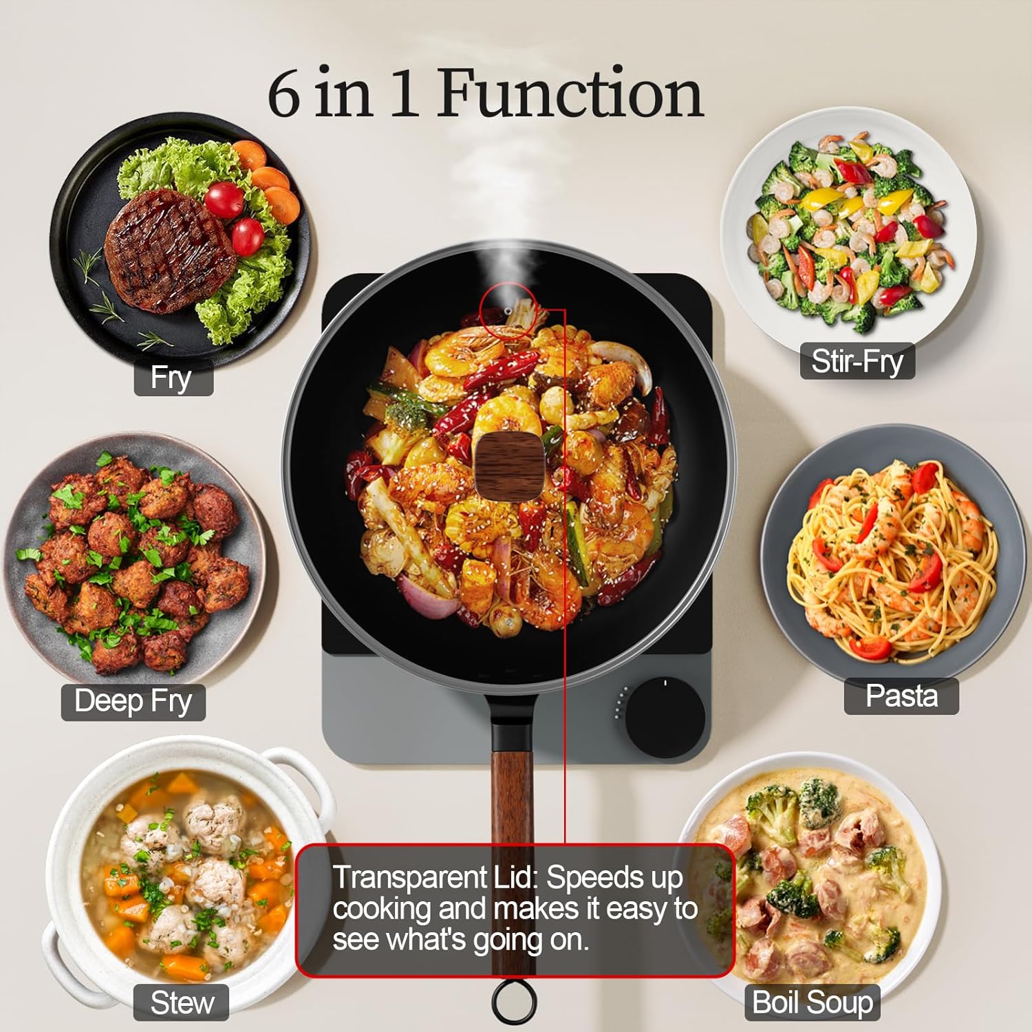 Thumbnail 3 de Jobin Wok de Acero al Carbono 33cm 🍳 Compatible con Inducción