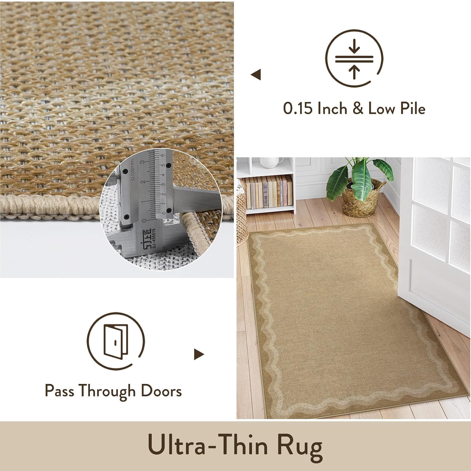 Thumbnail 4 de LIVEBOX Scalloped Washable 2x6 Kitchen Runner Rug