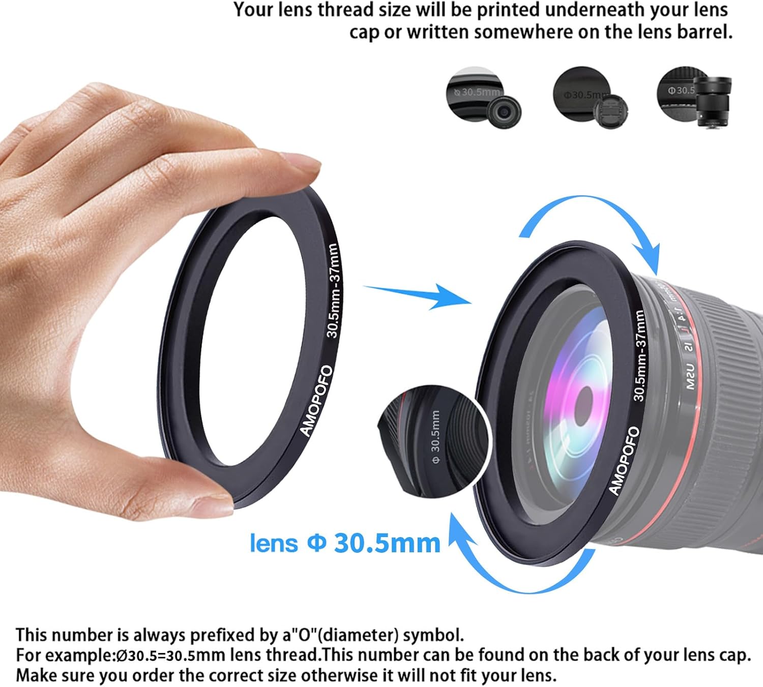 Thumbnail 2 de AMOPOFO 30.5mm to 37mm Lens to Filter Ring – CNC Aluminium Step-Up Adaptor