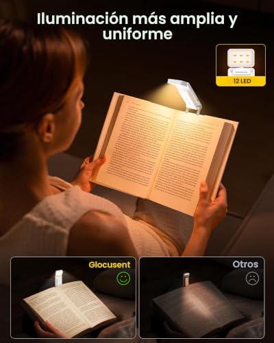 Thumbnail 1 de Glocusent Luz de Lectura con 12 LEDs: versátil, compacta y suave para lectura nocturna