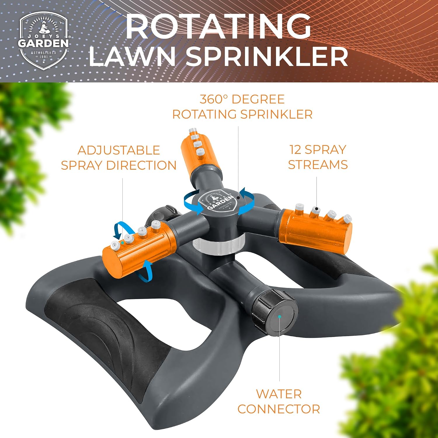 Detalle 2 de Joeys Garden Rotating Lawn Sprinkler 360° Coverage