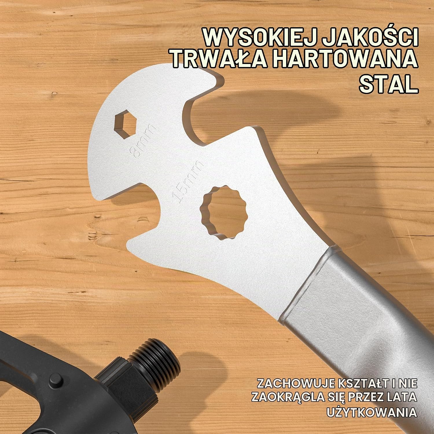 Detalle 2 de GEWAGE klucz do pedałów rowerowych 15 mm ze stali stopowej