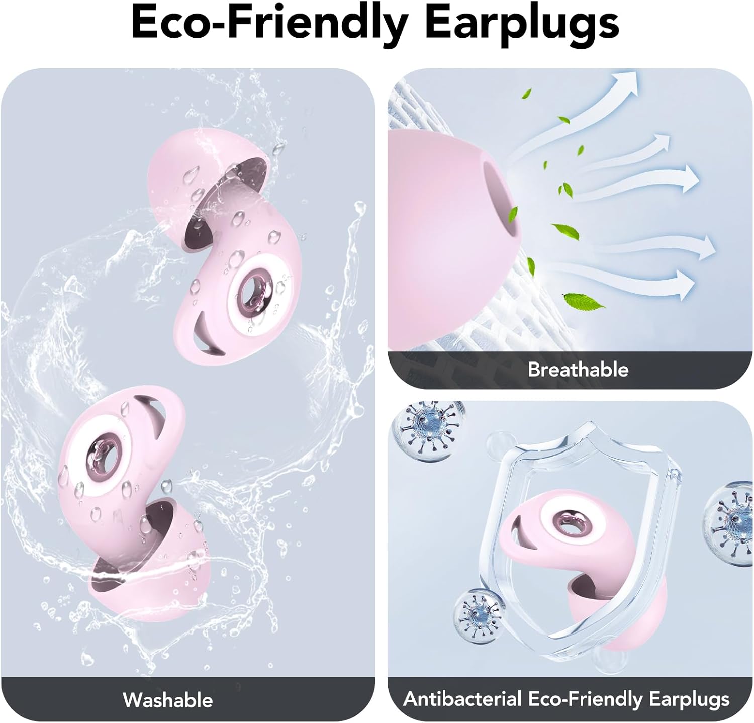 Thumbnail 2 de Ear Plugs for Sleep Noise Cancelling -45dB: Reusable Soft Silicone with Case & 8 Eartips