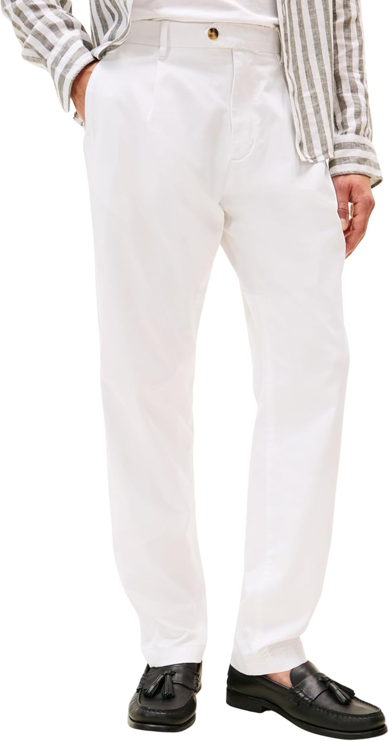 Detalle de Tommy Hilfiger Herren Chino Hose Harlem Satin Relaxed Fit – lässig, bequem und stilvoll