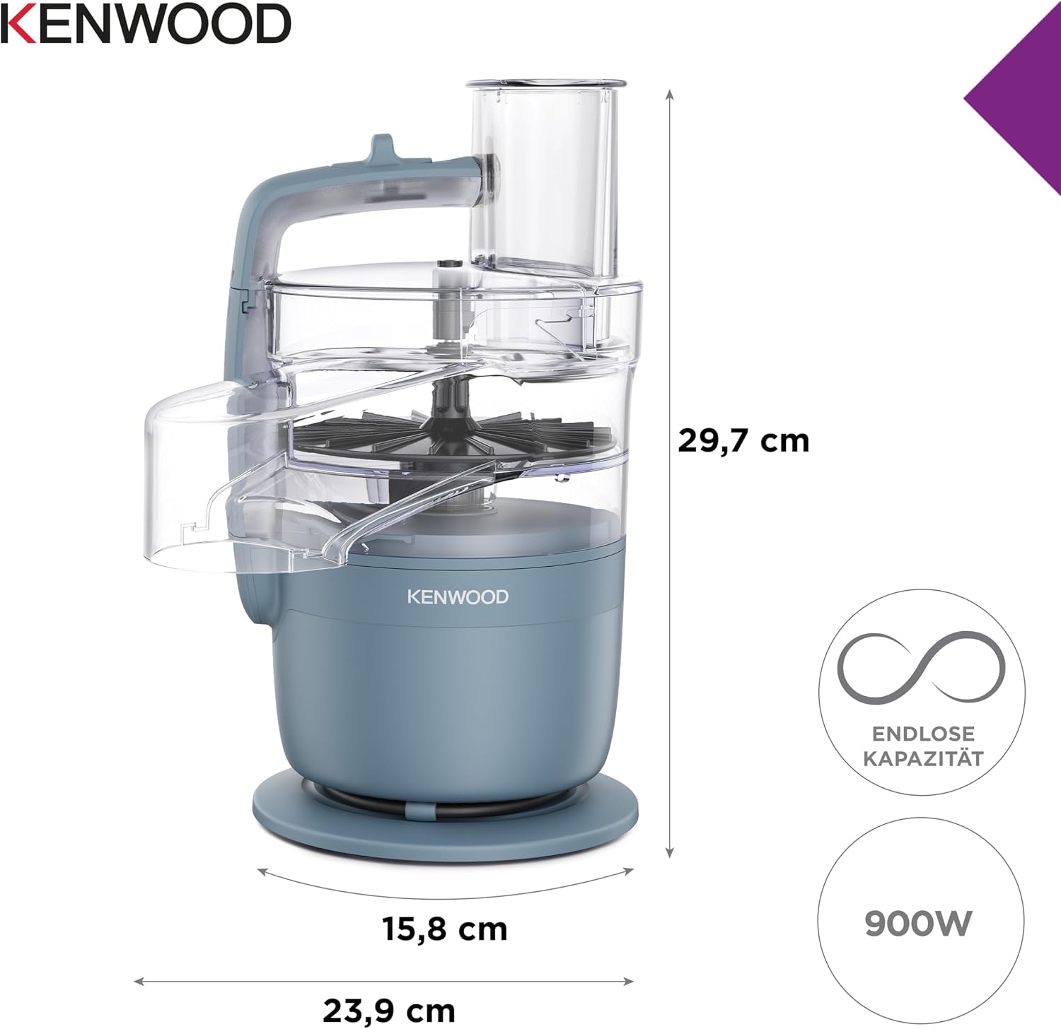Thumbnail 6 de Kenwood MultiPro Compact FDP23.130GY – Kompakte Küchenmaschine mit Express Serve und Edelstahlmesser